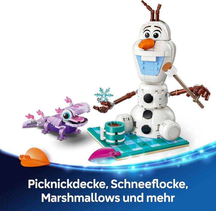 LEGO ǀ Disney Frozen Picknickspass mit Olaf und Bruni - Schneemann Figur mit Picknickdecke und Zubeh