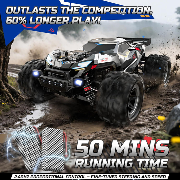 DEERC Brushless Ferngesteuertes Auto für Erwachsene, RC Auto 1:18 55 km/h, Geländewagen 4WD, Wasserd