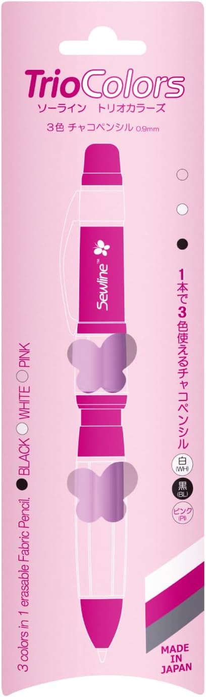Sewline FAB50030 Trio Colors, mit je 1 Mine in schwarz/weiss/rosa