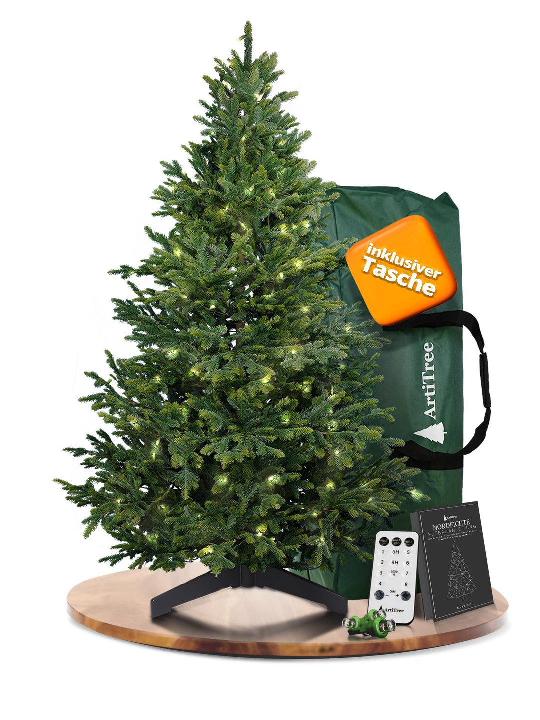 Weihnachtsbaum künstlich [100% Spritzguss] - Naturgetreuer Tannenbaum mit Stabiler Spitze | Premium