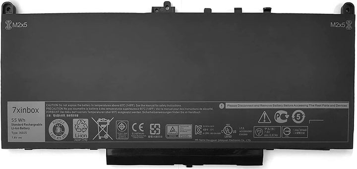 7XINbox 7.6V 55Wh J60J5 0F1KTM MC34Y 0PDNM2 1W2Y2 242WD GG4FM NJJ2H R1V85 WYWJ2 Ersatz Akku Batterie