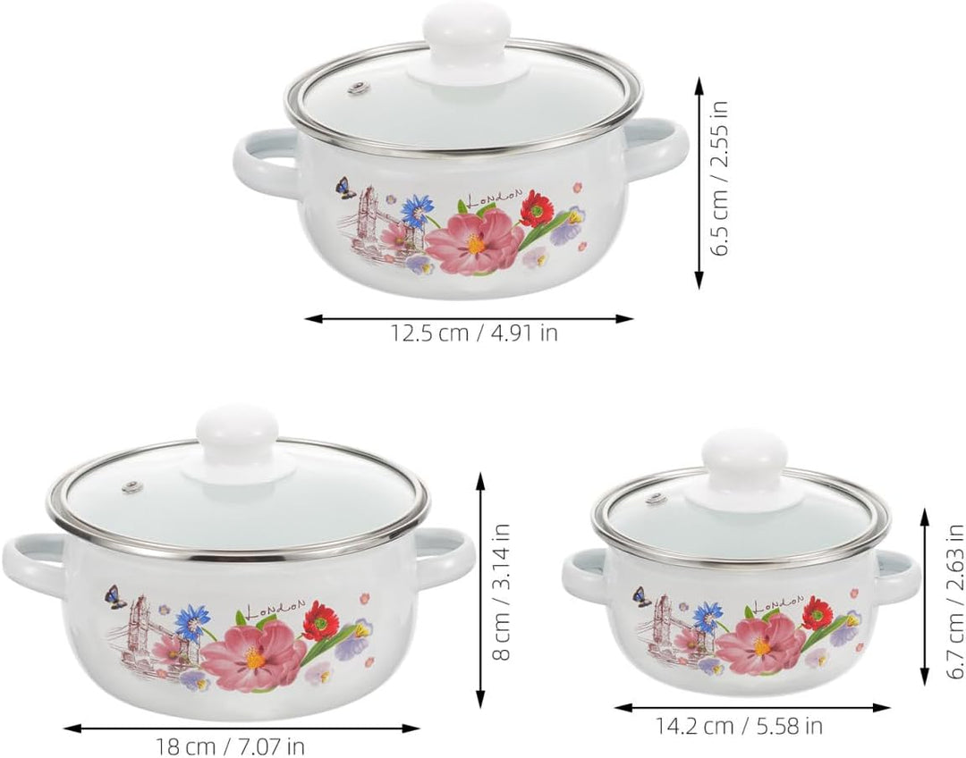 Happyyami Emaille Suppentopf Mit Doppelgriff Und Deckel Mini Kochtopf Für Schonendes Kochen Von Supp