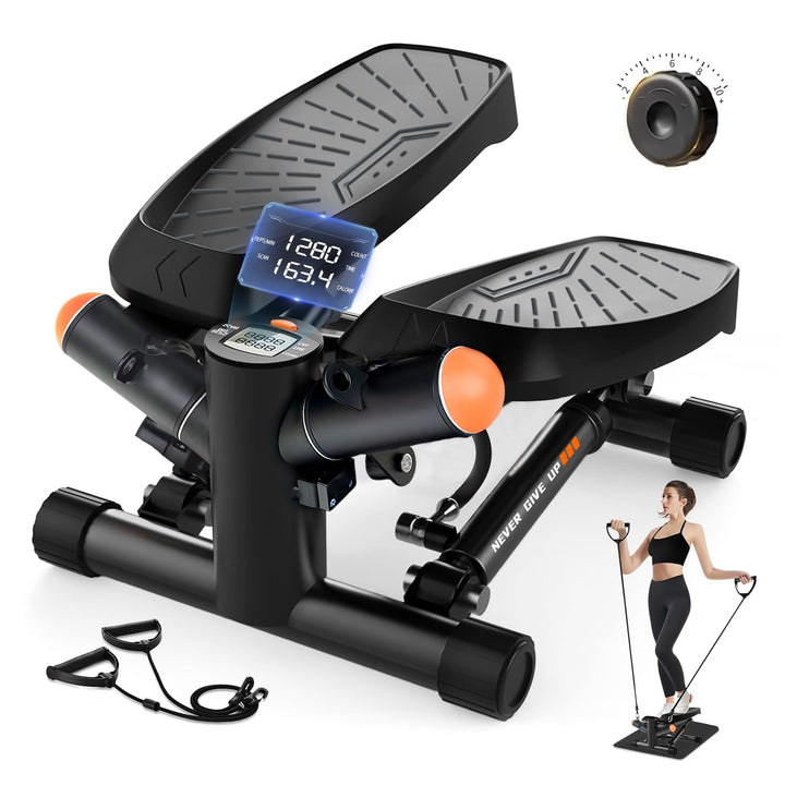 Stepper für Zuhause-Mini Stepper, Einstellbarer Widerstand Stepper mit Smart Display, Stairmaster, H