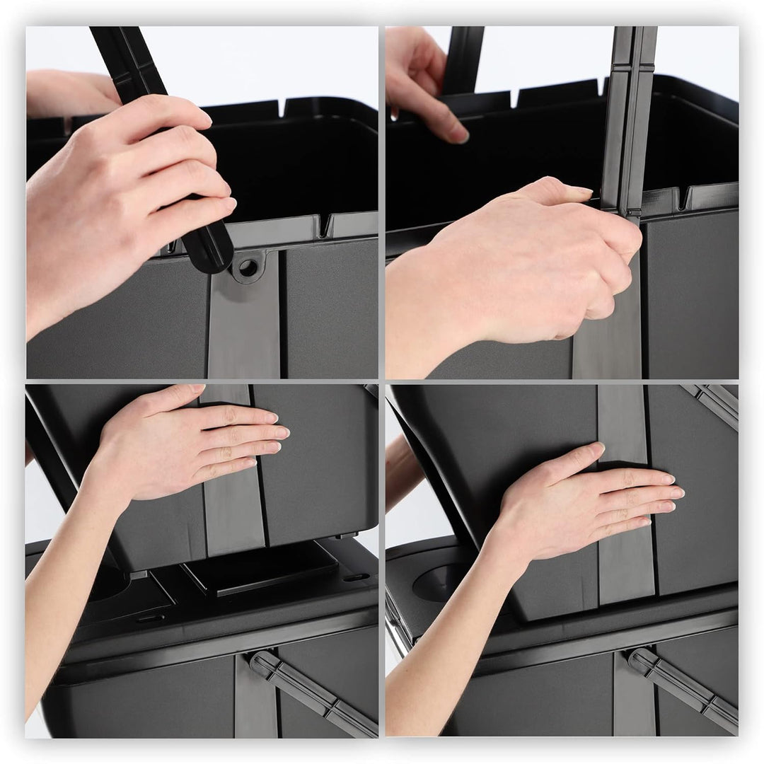 KADAX Mülltrennsystem, modularer Mülleimer aus Kunststoff, Recycling-Eimer für die Küche und das Bad