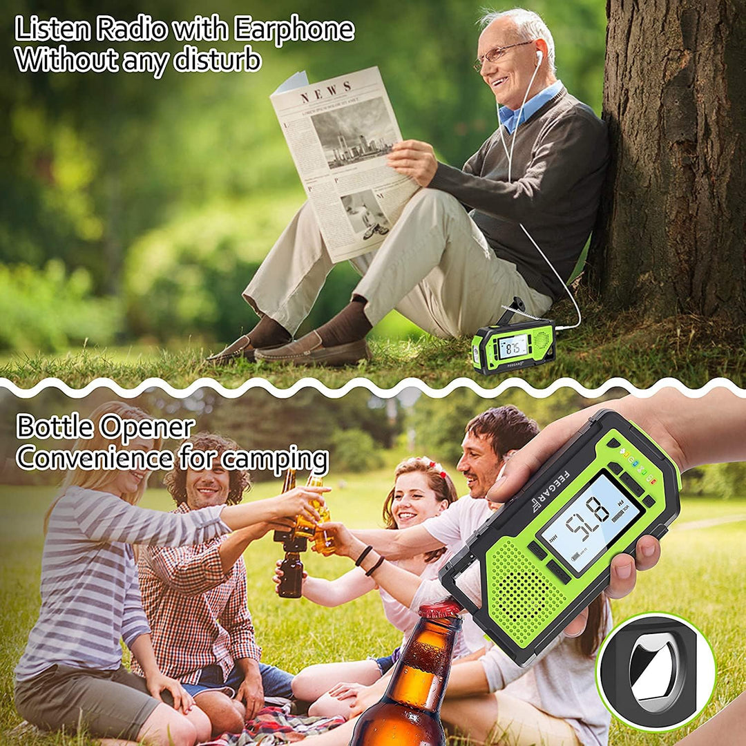 Notfall Solar Radio Feegar OZE Pro Handkurbel-Radio tragbar AM/FM Wetter Notfallradio grosses LCD-Di
