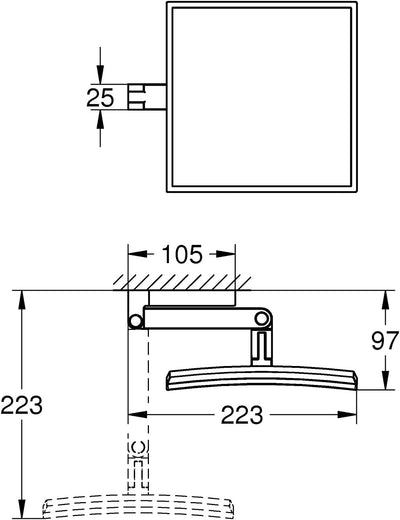 GROHE Selection Cube Bad-Accessoires (Kosmetikspiegel, Material: Glas / Metall) chrom,