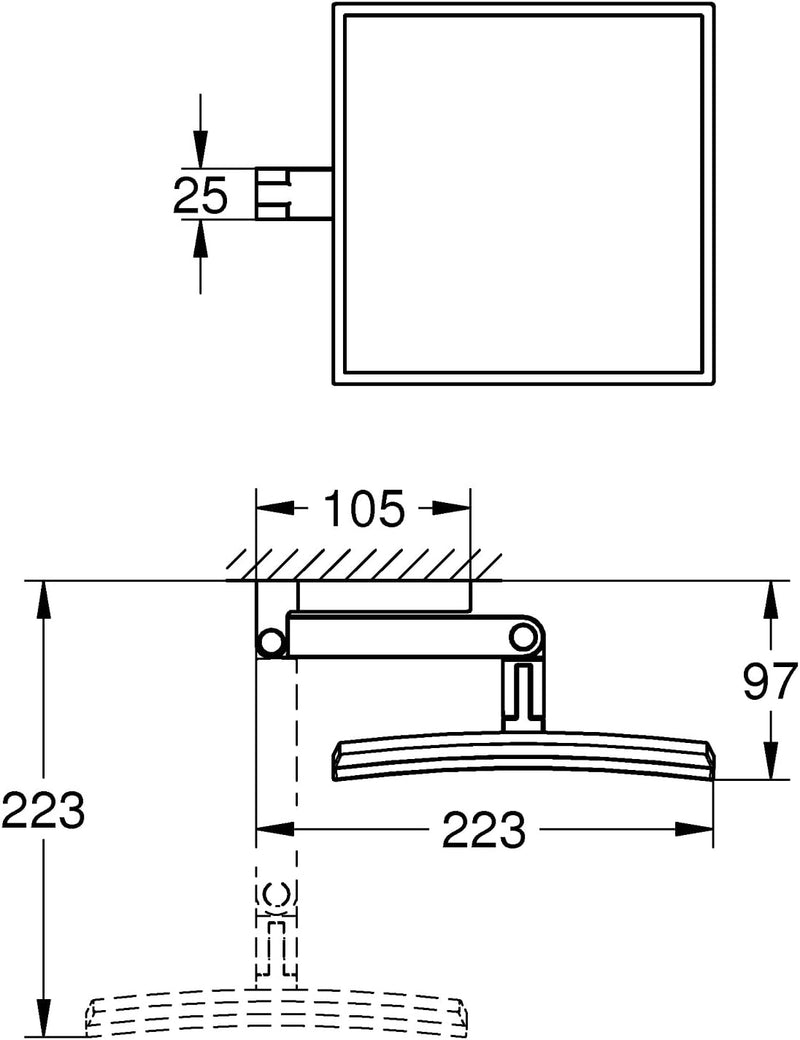 GROHE Selection Cube Bad-Accessoires (Kosmetikspiegel, Material: Glas / Metall) chrom,