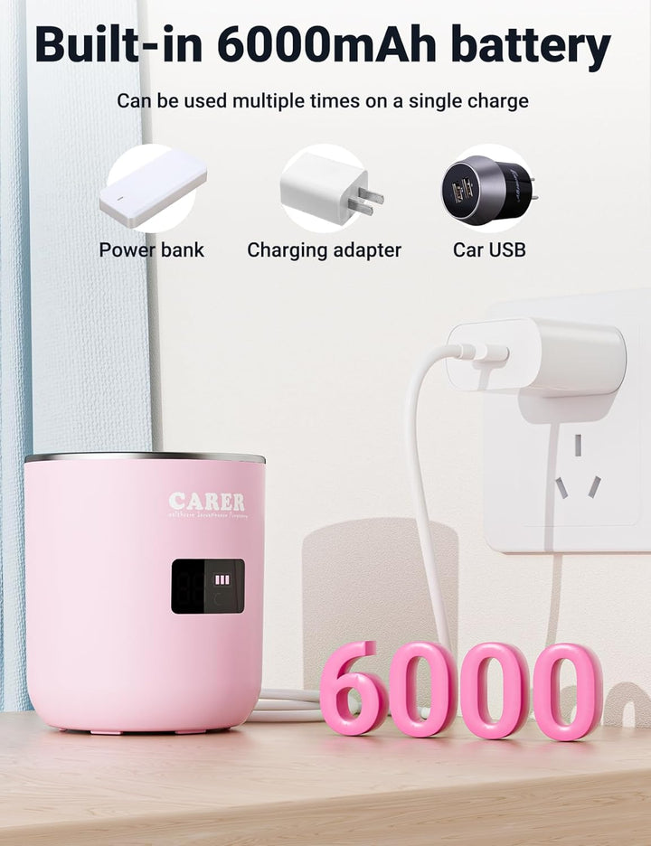 CARER BEAUTY Flaschenwärmer Baby unterwegs LCD-Display USB-Aufladung Konstante Temperatur Schnelles