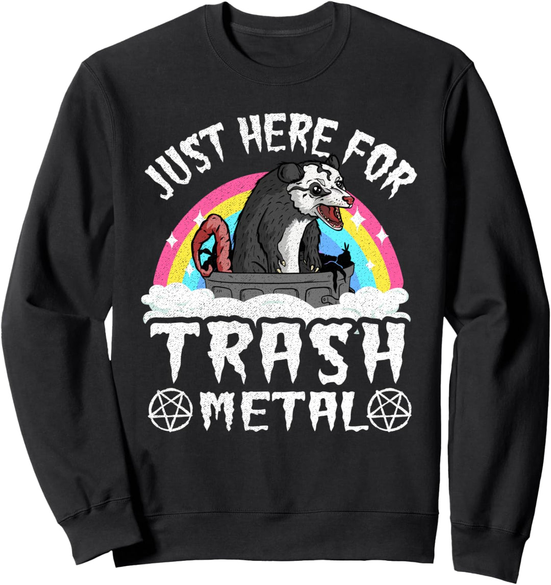Nur hier für Trash Metal Opossum Band Heavy Metal Rainbow Sweatshirt