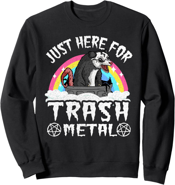 Nur hier für Trash Metal Opossum Band Heavy Metal Rainbow Sweatshirt