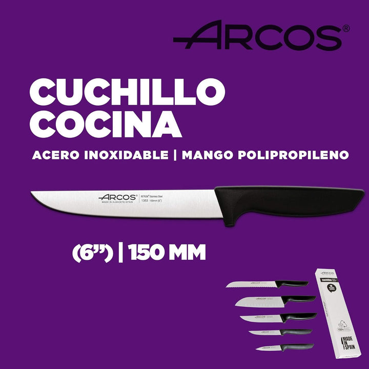 Arcos Professionelles Küchenmesser-Set | Professionelle Küchenmesser | Edelstahlmesser mit schwarzem