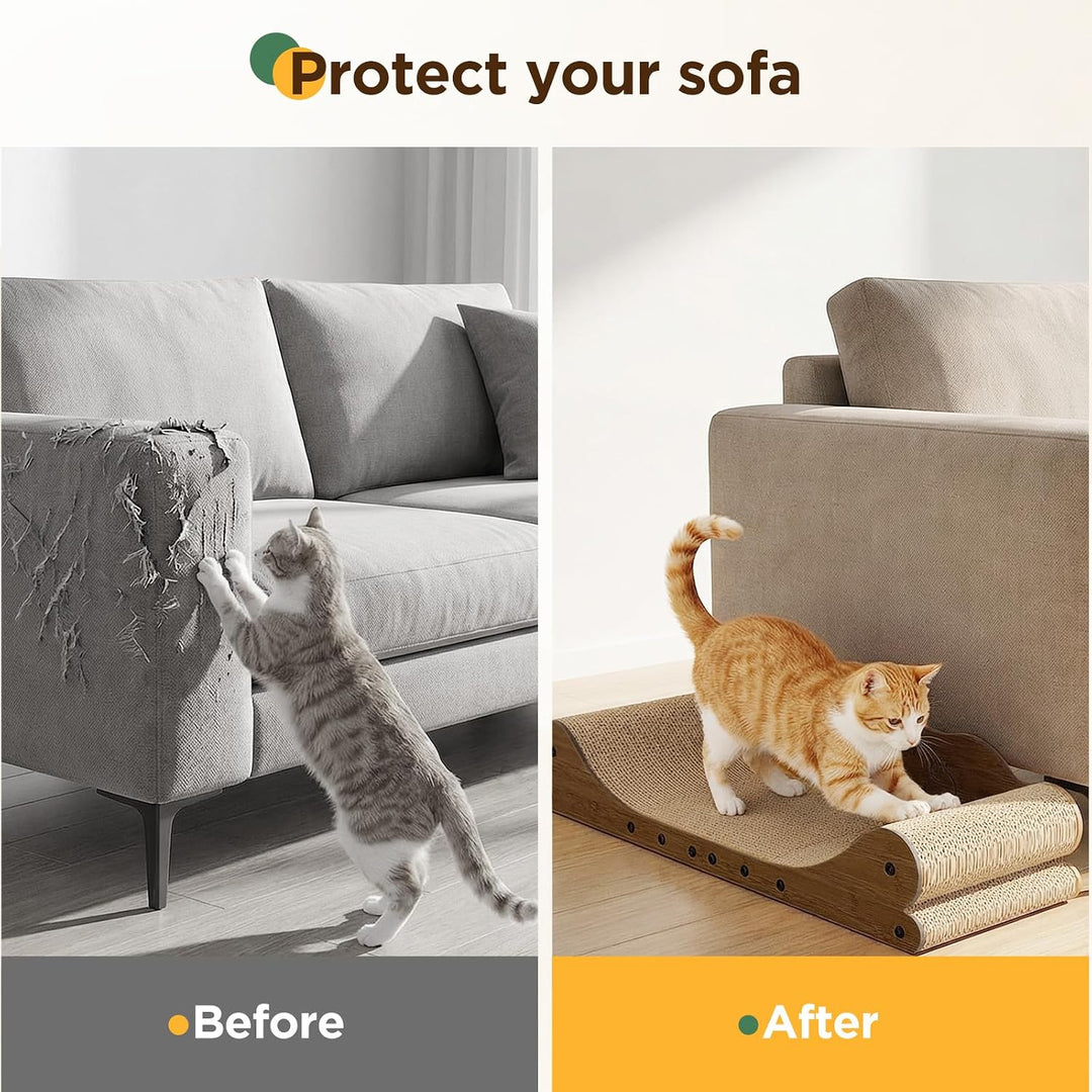 Gimars XXL Katzen Kratzbrett 78 cm im Sofa-Design, Kratzpappe für Katzen, Katzenkratzbretter & Katze