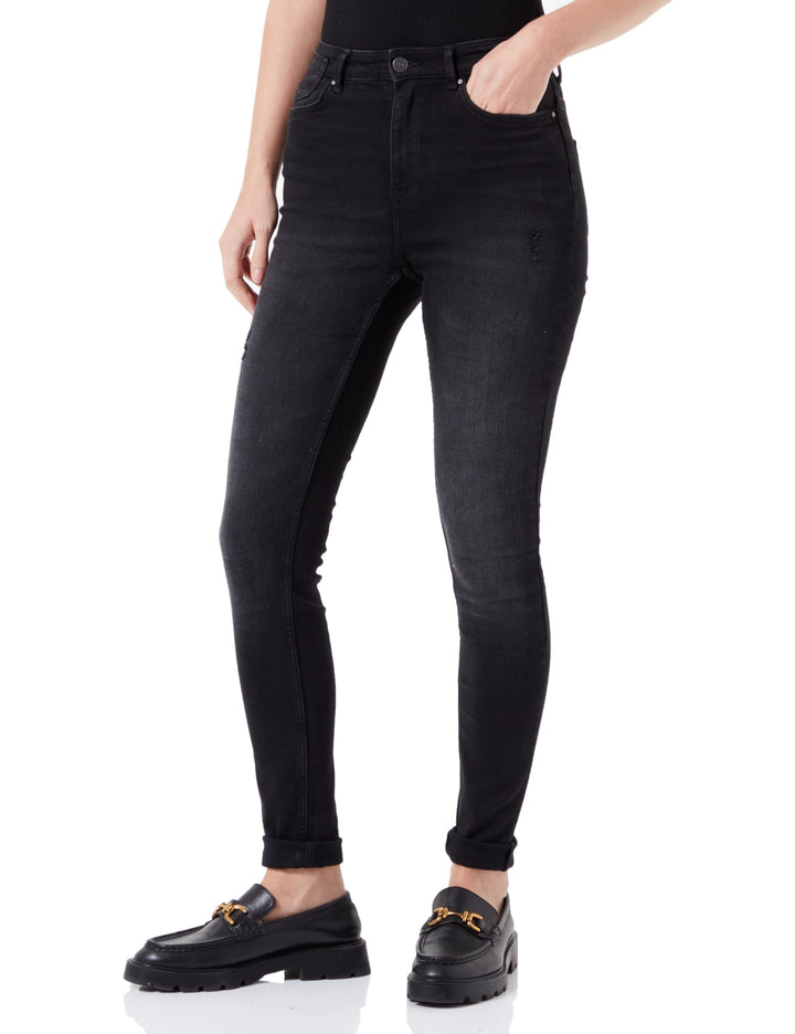 PIECES Damen Onlforever High Skinny Dnm Ext XS / 32L Washed Black, XS / 32L Washed Black