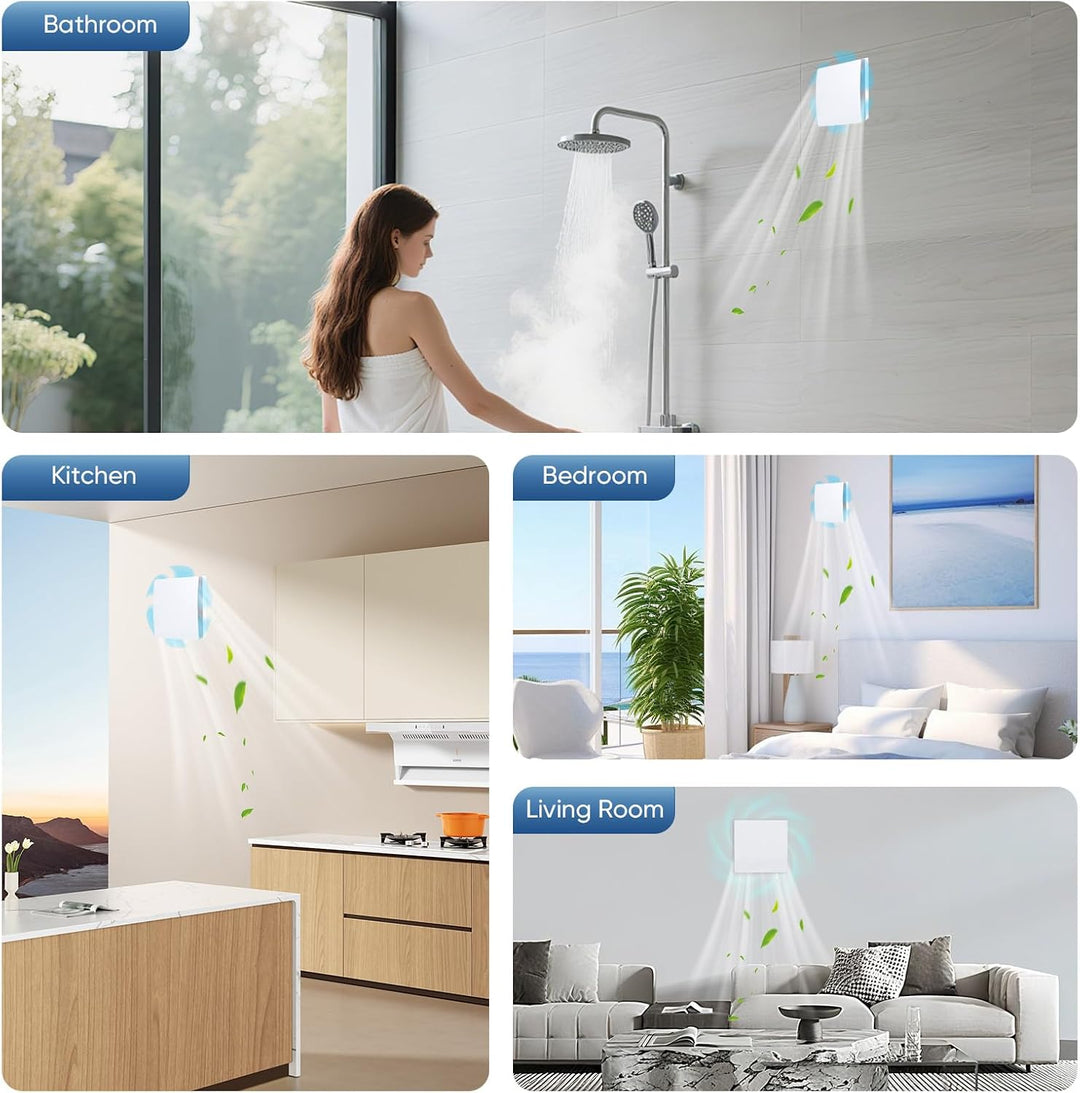 Leiser 100mm Badezimmerlüfter mit Fernbedienung, Timer und 9 Geschwindigkeitsstufen, 150 m³/h Luftdu