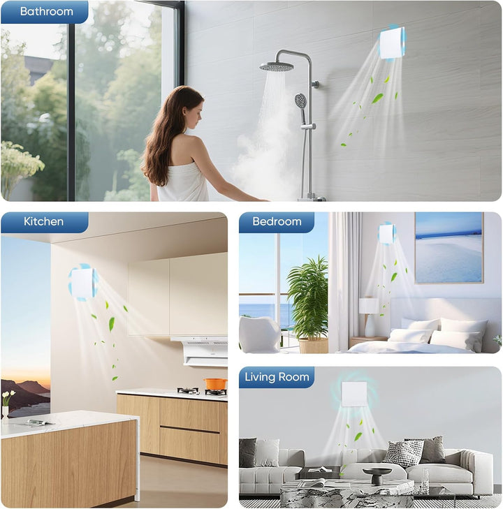 Leiser 100mm Badezimmerlüfter mit Fernbedienung, Timer und 9 Geschwindigkeitsstufen, 150 m³/h Luftdu
