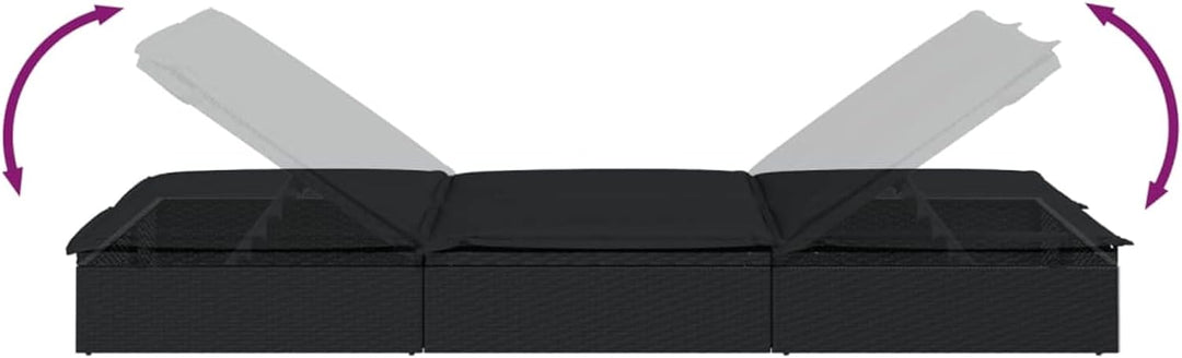 Festnight Poly Rattan Doppelliege Sonnenliege für 2 Personen Gartenliege 2 Personen Doppelliege Outd