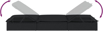 Festnight Poly Rattan Doppelliege Sonnenliege für 2 Personen Gartenliege 2 Personen Doppelliege Outd