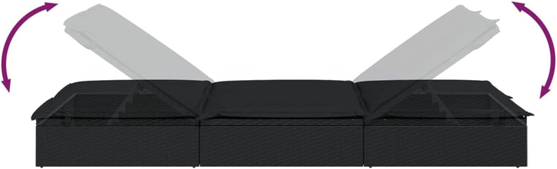 Festnight Poly Rattan Doppelliege Sonnenliege für 2 Personen Gartenliege 2 Personen Doppelliege Outd