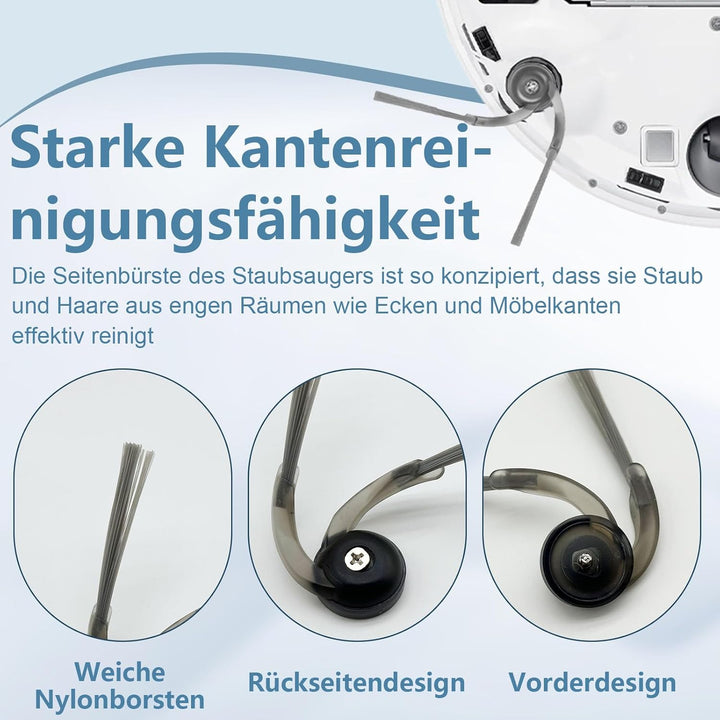 Zubehör für Roborock Q10 S5+/ Q10 S5 Staubsauger, 2 Hauptbürste, 6 Wischtücher, 6 Filter, 6 Seitenbü