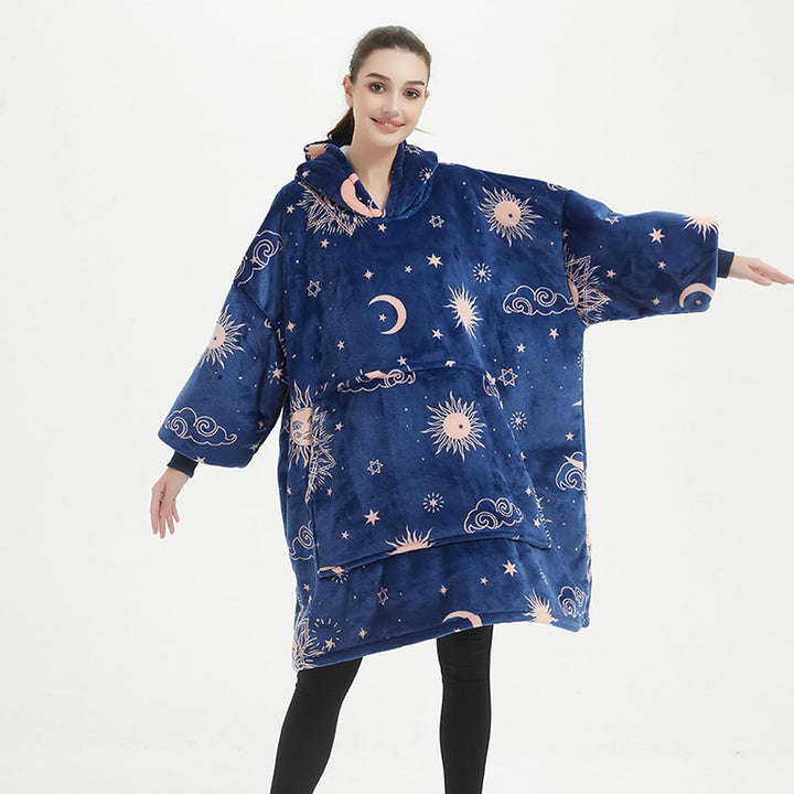 Tospass Hoodie Decke für Damen Herren Flanell Fleece Oversized Pullover Sweatshirt Decke Flauschige
