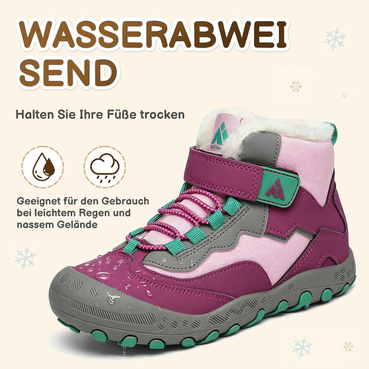 Mishansha Kinder Winterschuhe Gefüttert Winterstiefel für Jungen Mädchen Gr.24-38 37 EU Violett, 37