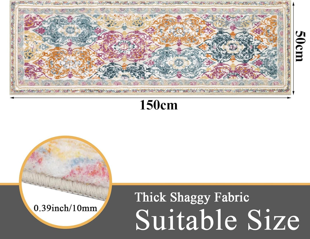 Läufer Flur 50 x 150cm Flauschig Weich Langer Teppich Läufer Waschbar Kurzflor Küchenläufer rutschfe