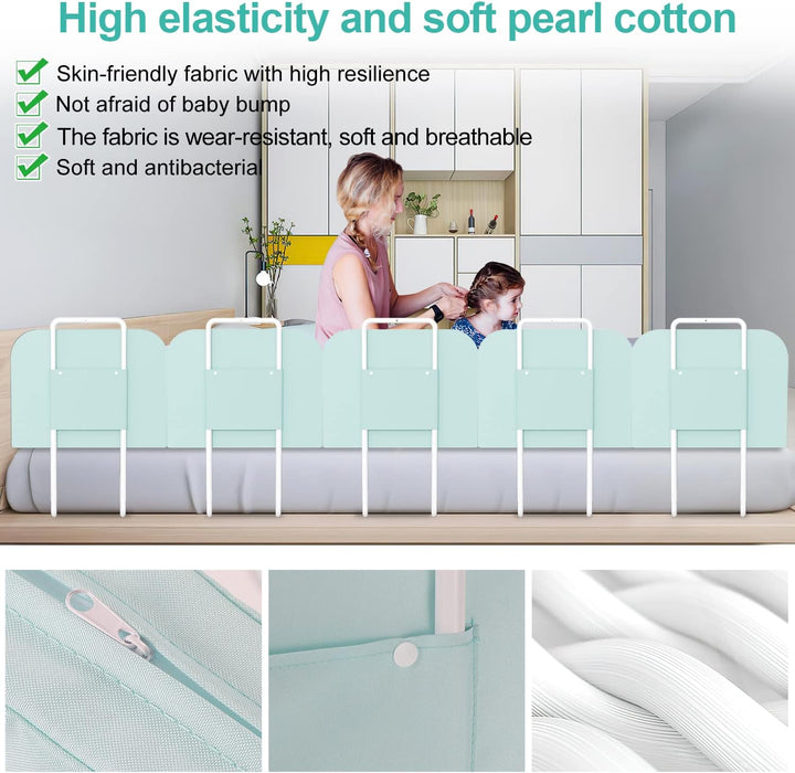Tubiaz Bettgitter rausfallschutz Bett 60cm 5-Loch Höhenverstellbar Bettschutzgitter für Kinder Bett