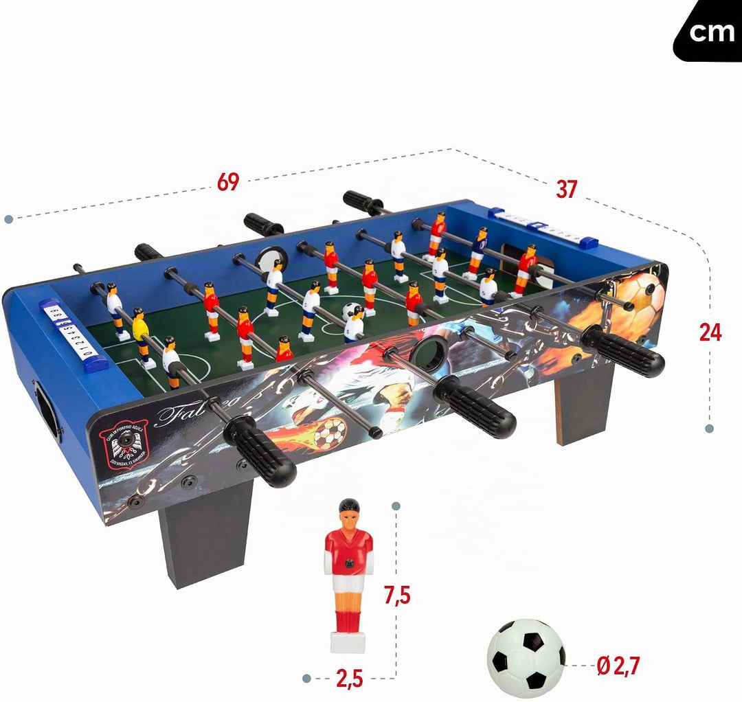 COLORBABY - Kickertisch aus Holz, blau, Tisch Cbgames, 3 años to 99 años 69 x 37 x 24 cm, 69 x 37 x