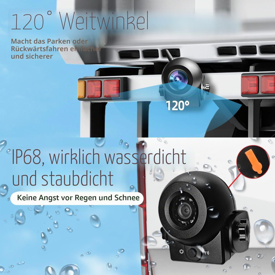 Uzone WiFi Rückfahrkamera kabellos Akku Wiederaufladbare Auto Rückfahrkamera IP68 wasserdichte mit A