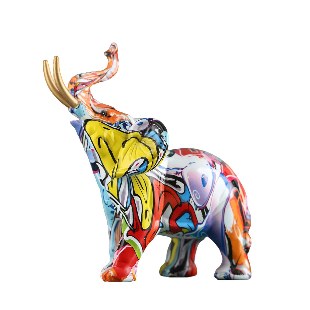 Elefanten-Dekoration, kreative Graffiti-Elefantenfiguren, Kunstharz, bunte Elefantenstatuen, Heimdek