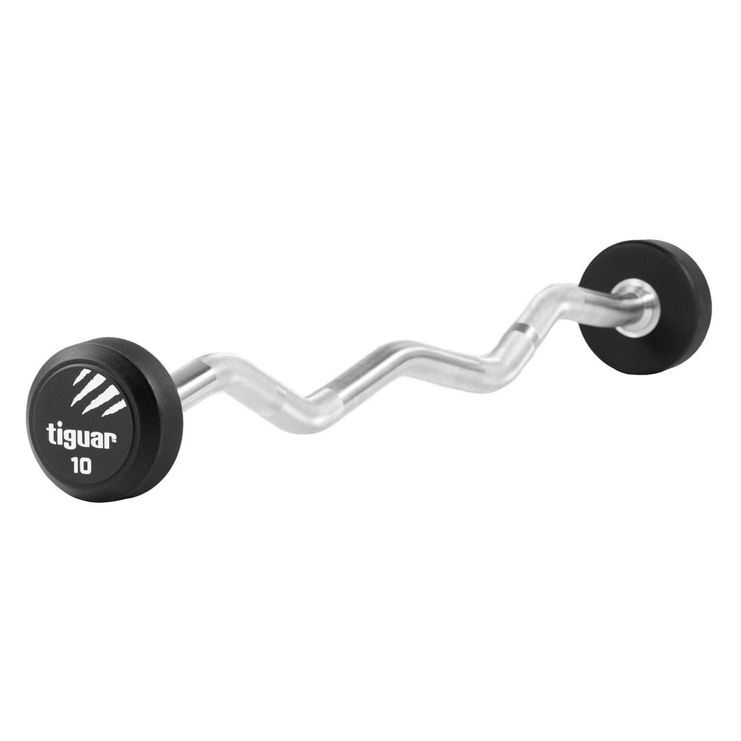Tiguar PU Barbell Curl 10 kg schwarz Krafttraining Langhanteltraining