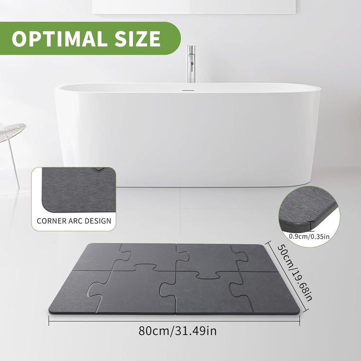 Diatomite Stone Bath Mat - Faltbar Steinmatte Badezimmer - Stein Badematte - Duschvorleger Schnelltr