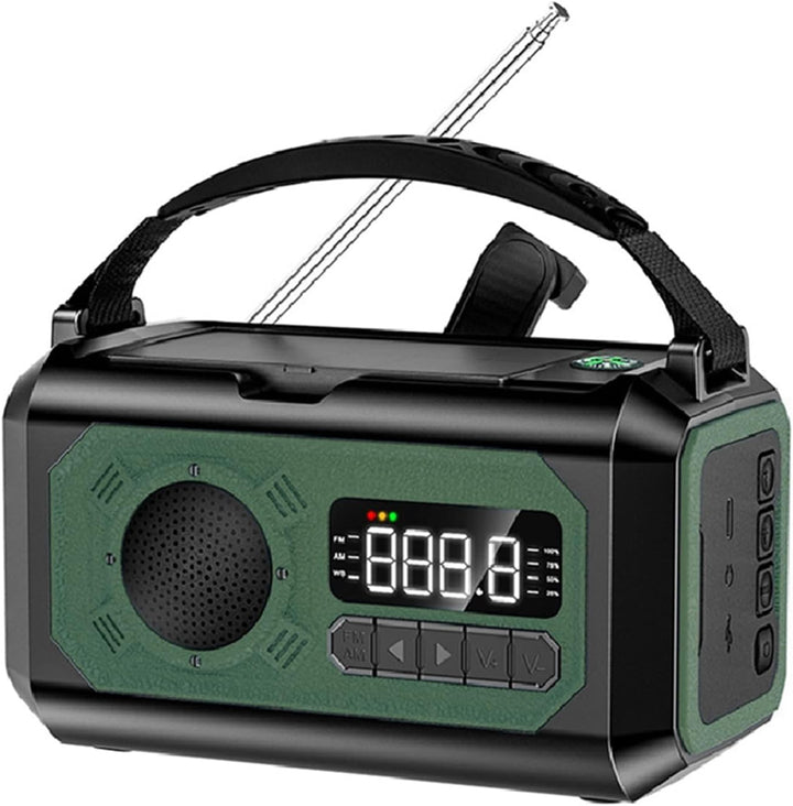 12000 MAh Notfall-Wetterradio, Tragbares Notfall-Wetterradio, Solarradio, Handkurbel-Wetterradio mit