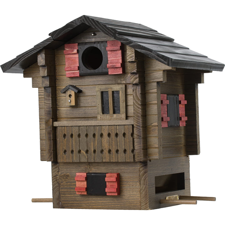 Wildlife Garden WG215 Multiholk Alpenhaus - Der Kombinierte Futtertisch und Nistkasten aus Holz