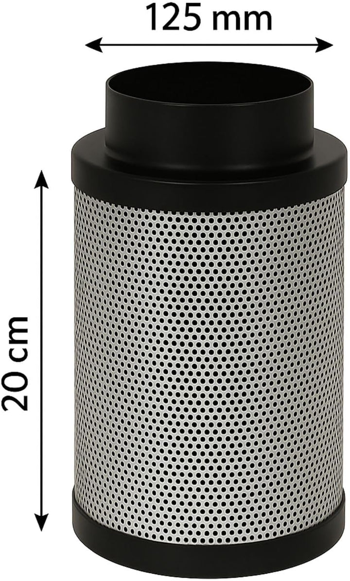 Weedness Airontek Aktivkohlefilter Grow 240 m³/h 125 mm 20 cm - Anti Geruch Belüftung Geruchsfilter
