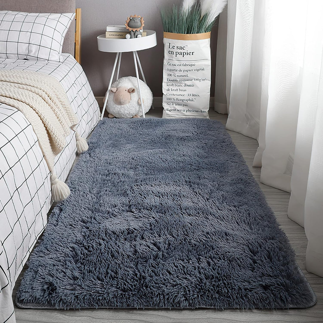 VOFUSHON Wohnzimmer Hochflor Teppich,Shaggy Flur Läufer Teppich Modern Flauschiger Weich Teppich Gro
