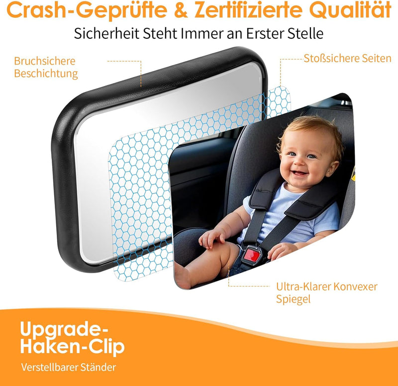 Spiegel Auto Baby Rückbank - 360° Baby Autospiegel Sicherheit Autositz Spiegel Babyspiegel Rückansic