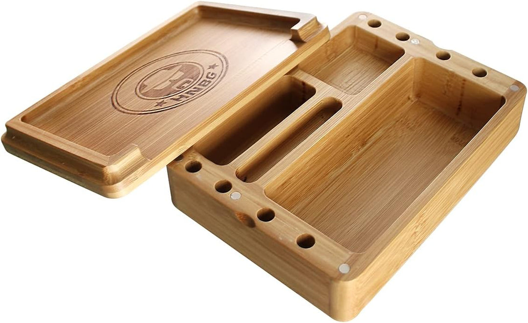 Heisenberg Dreh- und Stonerbox HNBG 20x14x6 cm aus Bambus mit raffiniertem Magnetverschluss und inte