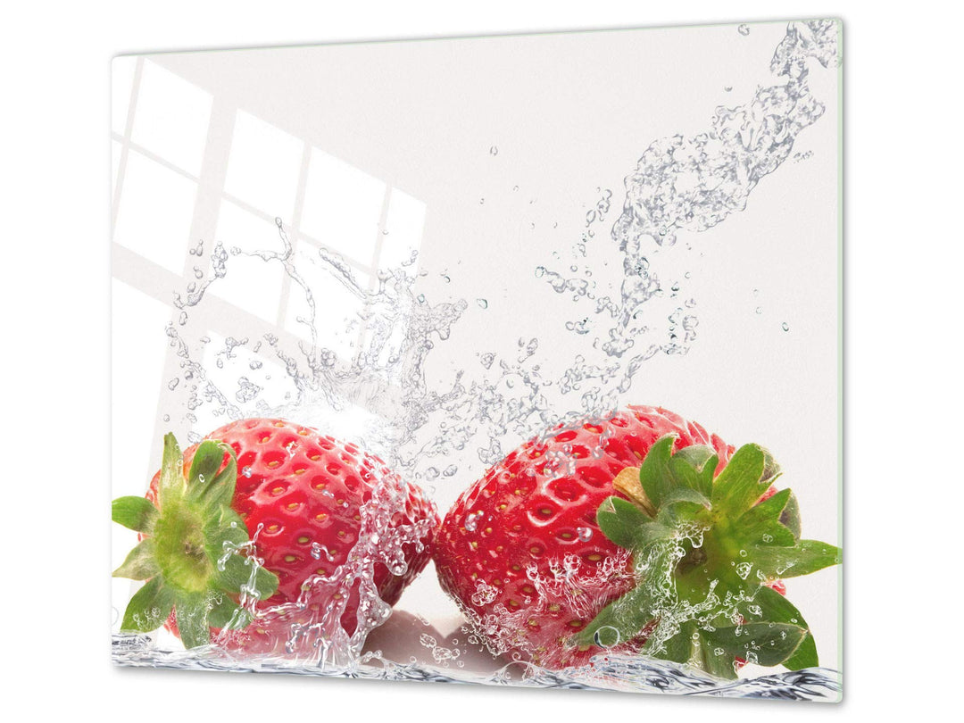 Küchenbrett aus Hartglas und Induktionskochplattenabdeckung – Schneideplatten SINGLE mit 60 x 52 cm