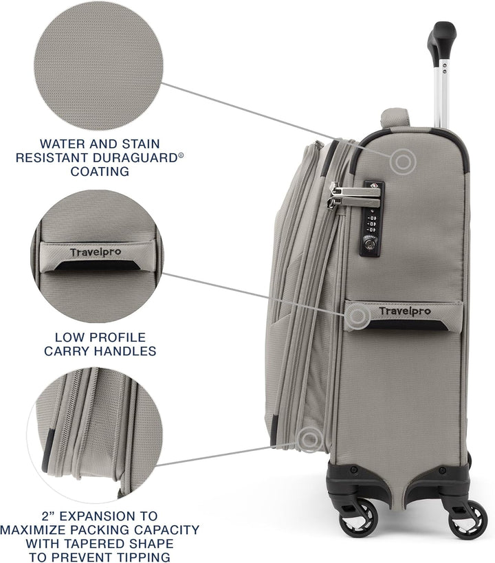 Travelpro Maxlite 5-Softside Erweiterbares Spinnrad Gepäck, champagnerfarben, Carry-on 19-Inch, Maxl