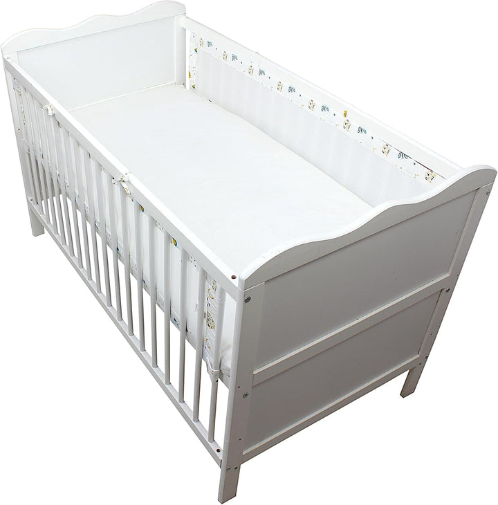 TupTam Bettumrandung Babybett 3D Mesh Nestchen – Gitterstäbe Schutz Netz 2er, Farbe: Tierköpfe Safar