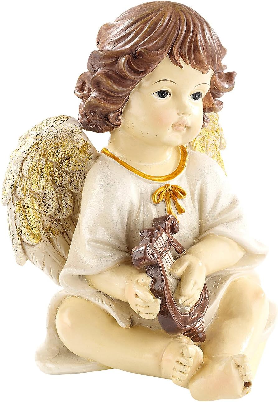 infactory Engel: Deko-Weihnachtsengel mit Musikinstrumenten im 4er-Set (Weihnachtsengel Figur, Weihn