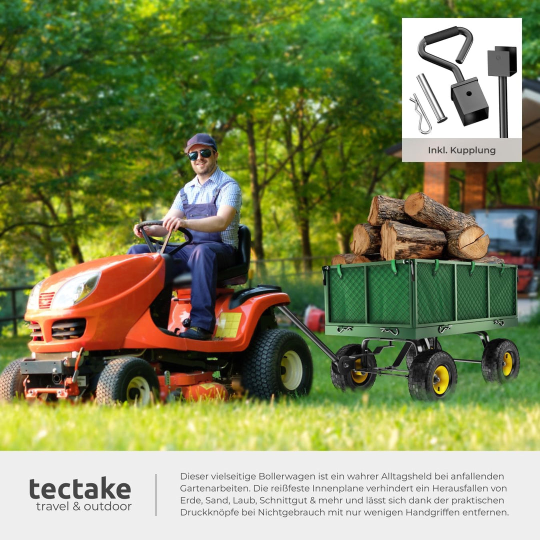 tectake® Bollerwagen mit Seitenwand klappbar, belastbar bis 550 kg Transportkarre Handwagen Transpor