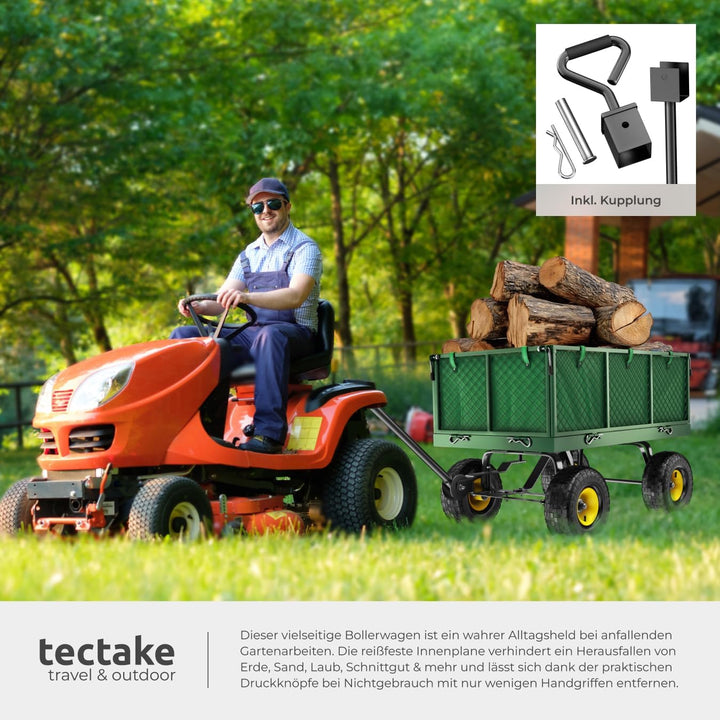 tectake® Bollerwagen mit Seitenwand klappbar, belastbar bis 550 kg Transportkarre Handwagen Transpor
