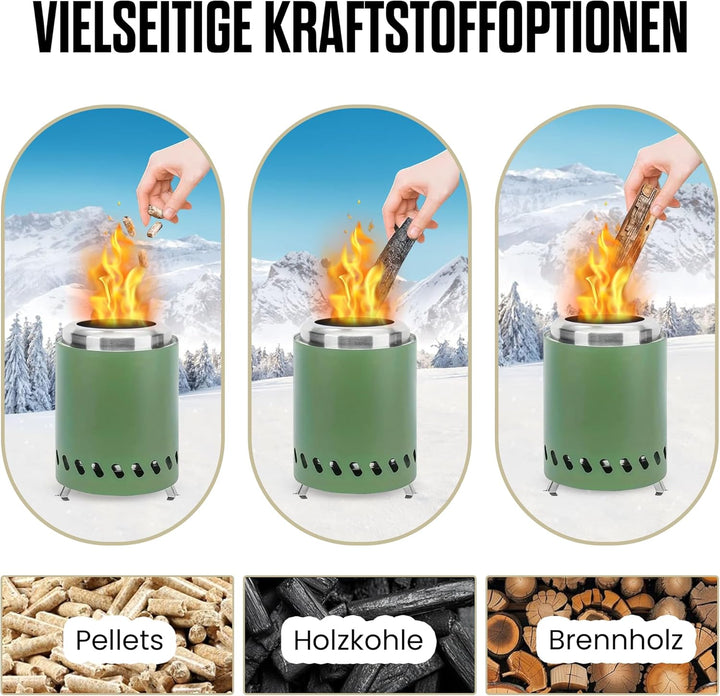Tischfeuerstelle mit Ständer, Mini-Feuerstelle aus Edelstahl, Deko für Garten,Terrasse und Balkon,Fü