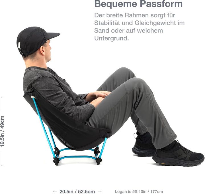 Helinox Ground Chair | Robuster, ultraleichter, Faltbarer, tragbarer Stuhl für Camping, Rucksack-, W