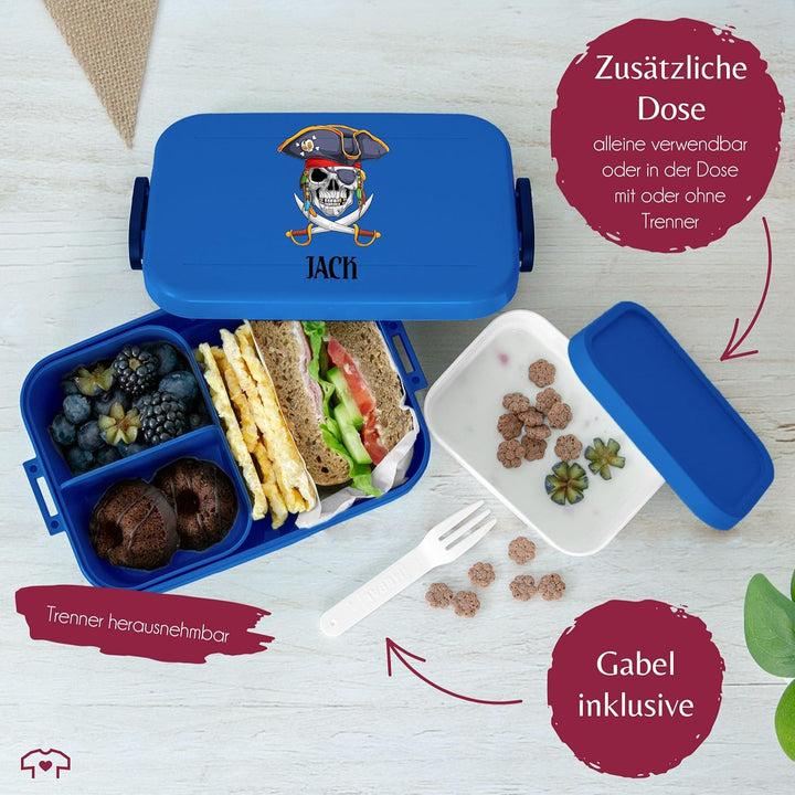 Kinder Bento Box Midi Lunchbox für Mepal Bentobox - Pirat Brotdose | Piraten Vesperdose | Pirates |