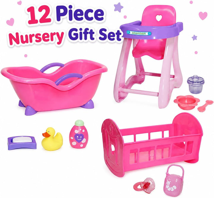JC TOYS - Accessories 81453 Puppenzubehör, Farbset, 3 Stück, Rosa, 33 cm