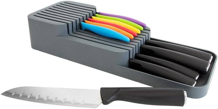 Messerorganizer für 18 Messer – zweistufiger Messerblock für Küchenschublade oder freistehend, rutsc