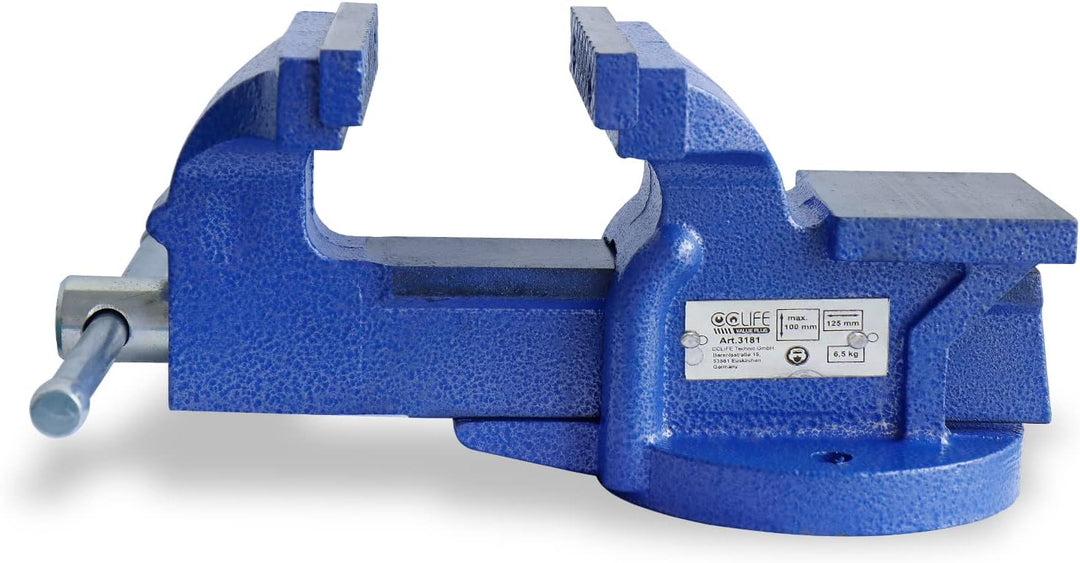CCLIFE Feststehend Schraubstock 100/125/150 mm für Werkbank Werkbankschraubstock Parallelschraubstoc